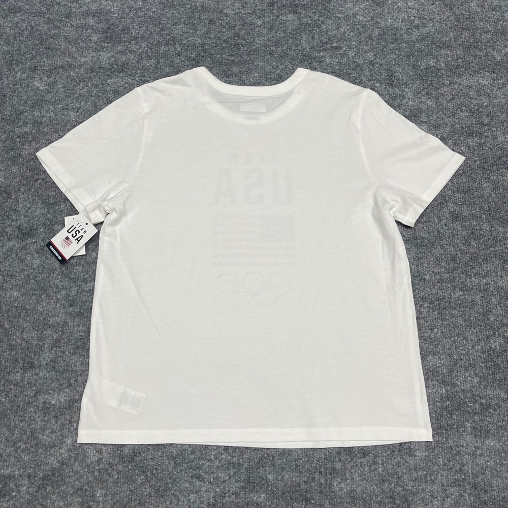 Team USA T-Shirt Womens Medium White Olympics Graphic 100% Cotton Crew Neck NEW - Picture 7 of 11